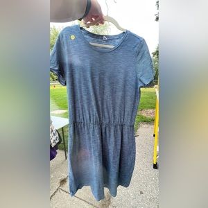 Blue and white striped t shirt dress